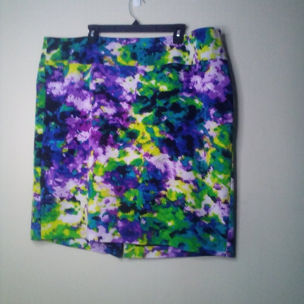 Lane Bryant Skirt 24 Women Straight Pencil Knee Length Pattern Colorful - Picture 15 of 15